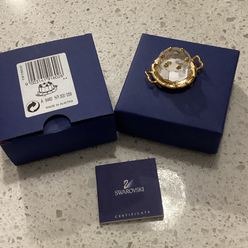 Swarovski Gold and Crystal birthday cake and tray.